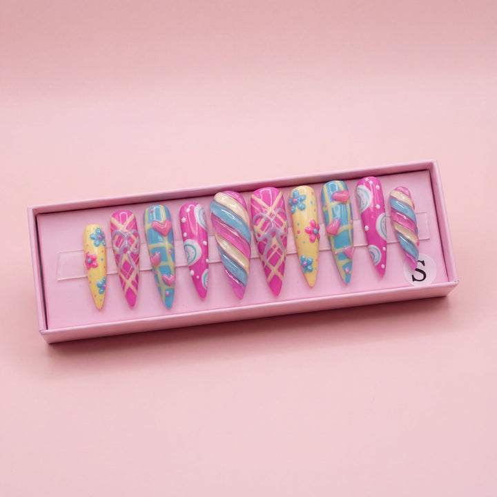 Candy Crush Set | Press - On Nails - Boss Babe Nails