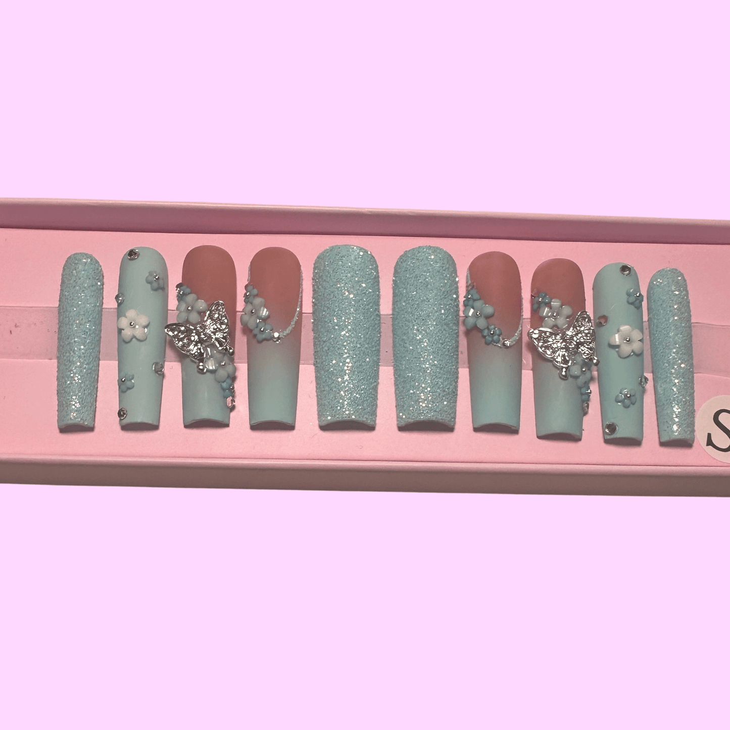 Frosted Butterfly Set - Boss Babe Nails