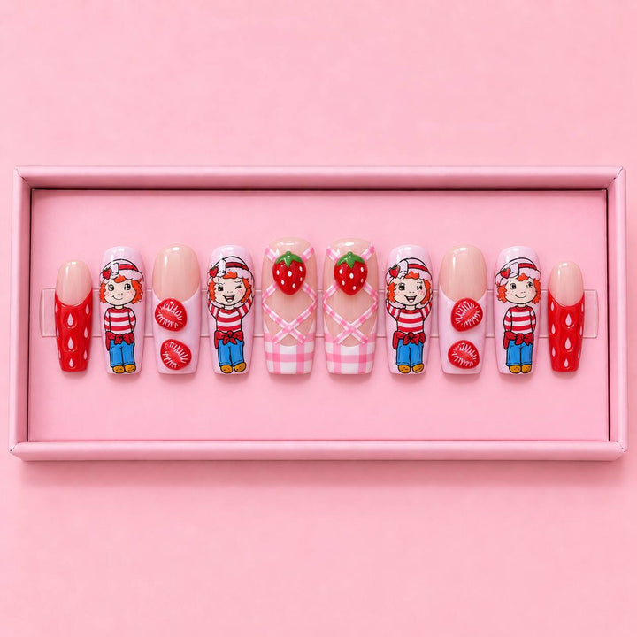 Strawberry Sweetheart Set | Press-On Nails - Boss Babe Nails