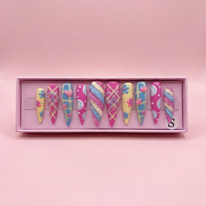 Candy Crush Set | Press - On Nails - Boss Babe Nails