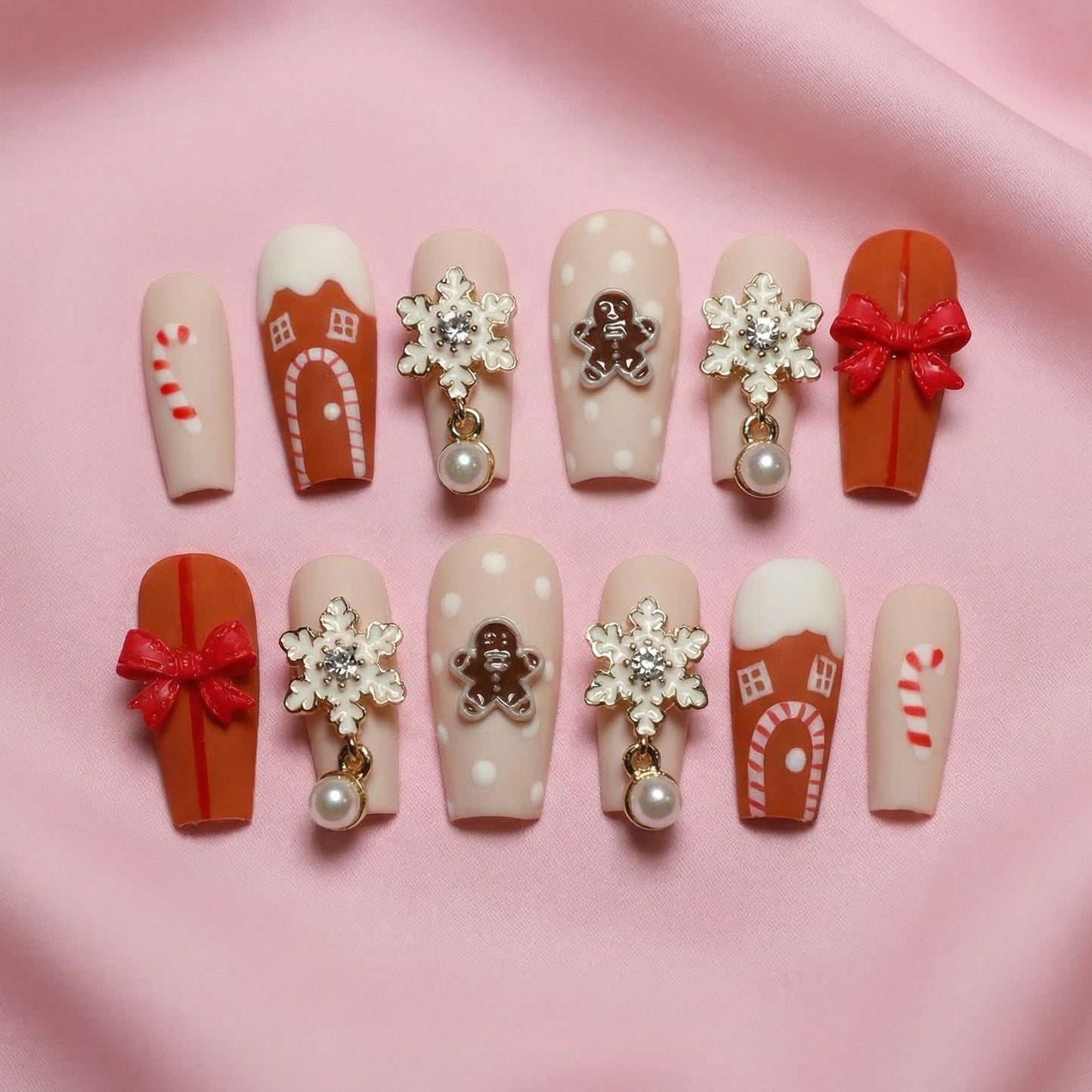 Cocoa Cutie Set | Coffin Press - On Nails - Boss Babe Nails