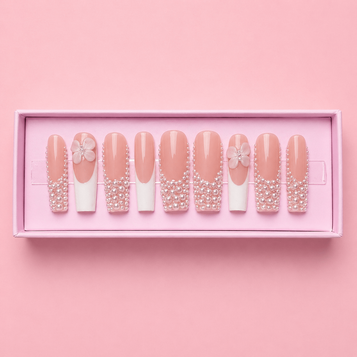 Pearl Dream | Square Press - On Nails - Boss Babe Nails
