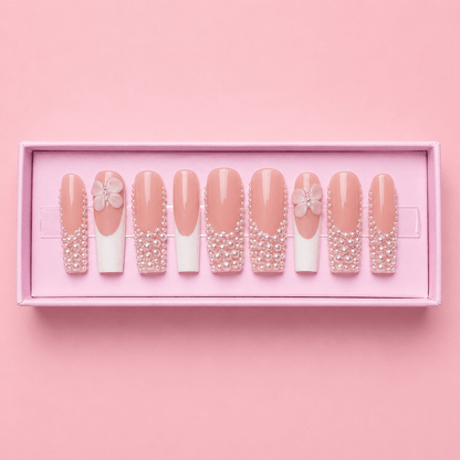Pearl Dream | Square Press - On Nails - Boss Babe Nails