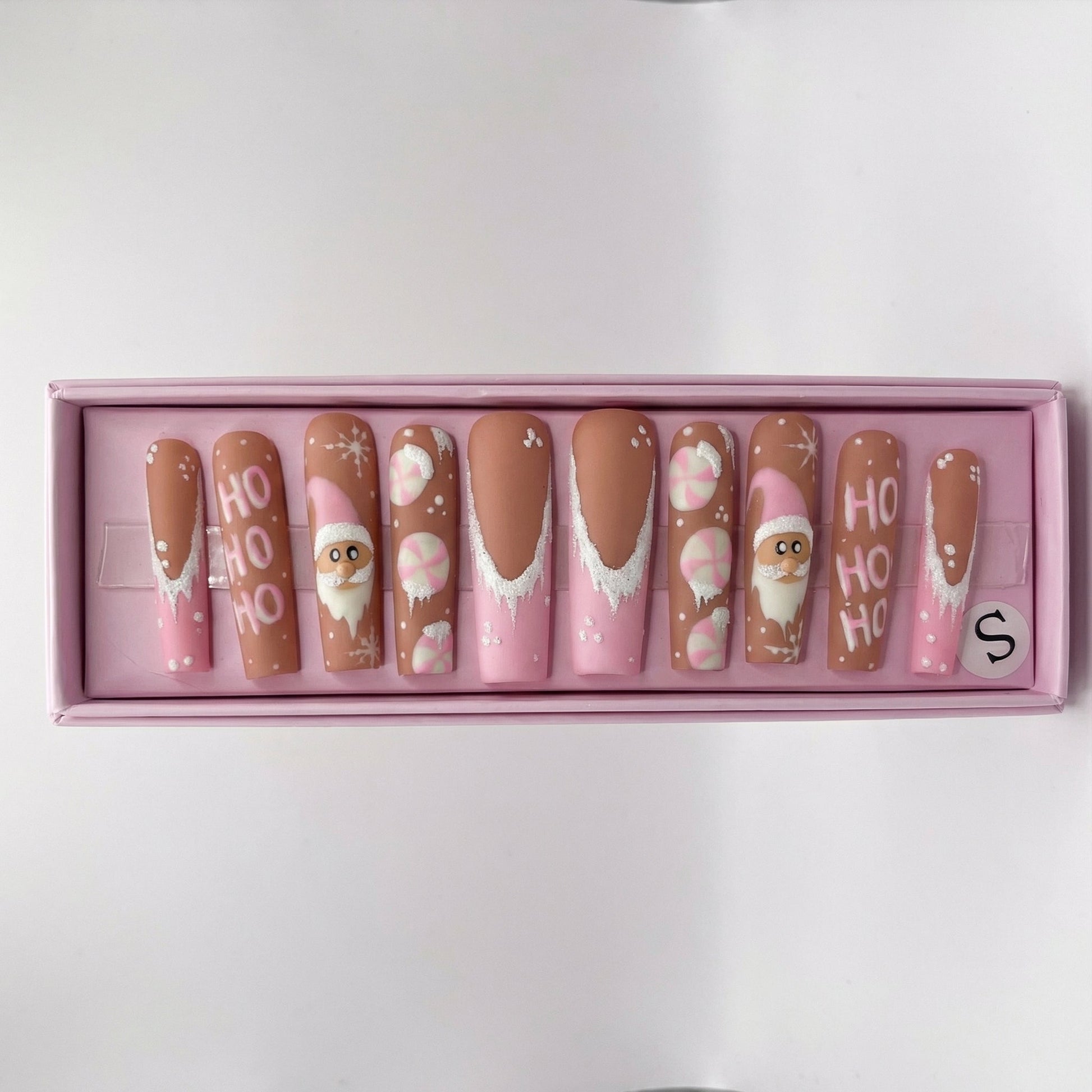 Pinkmas Cheer Set | Coffin Press - On Nails - Boss Babe Nails