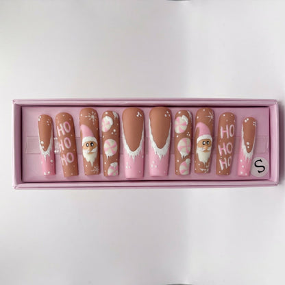 Pinkmas Cheer Set | Coffin Press - On Nails - Boss Babe Nails