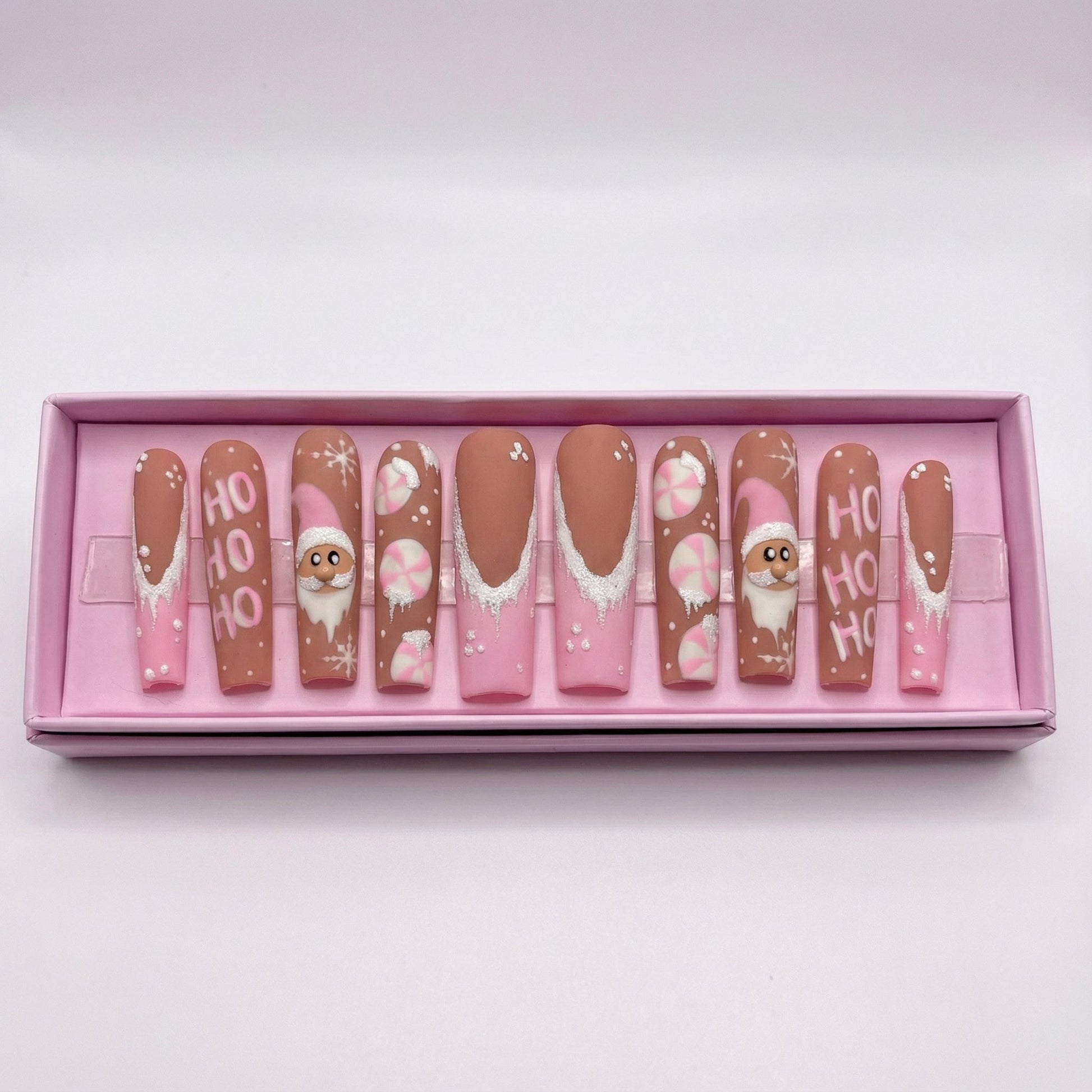 Pinkmas Cheer Set | Coffin Press - On Nails - Boss Babe Nails