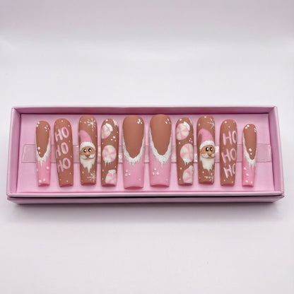 Pinkmas Cheer Set | Coffin Press - On Nails - Boss Babe Nails