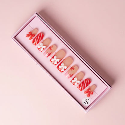 Wrapped in Red Set | Press - On Nails - Boss Babe Nails