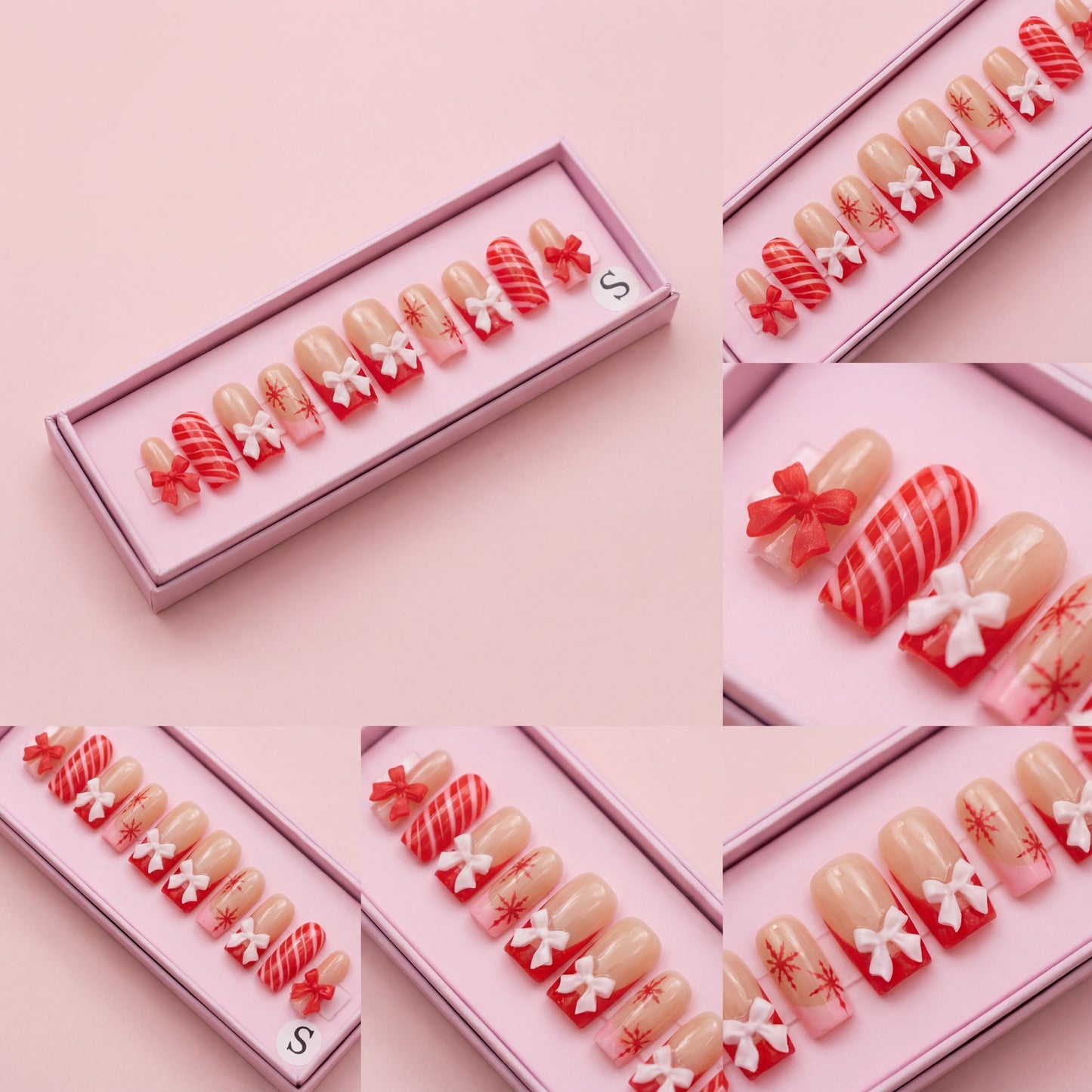 Wrapped in Red Set | Press - On Nails - Boss Babe Nails