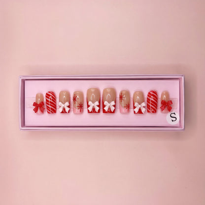 Wrapped in Red Set | Press - On Nails - Boss Babe Nails