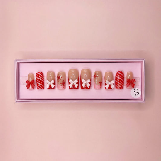 Wrapped in Red Set | Press - On Nails - Boss Babe Nails